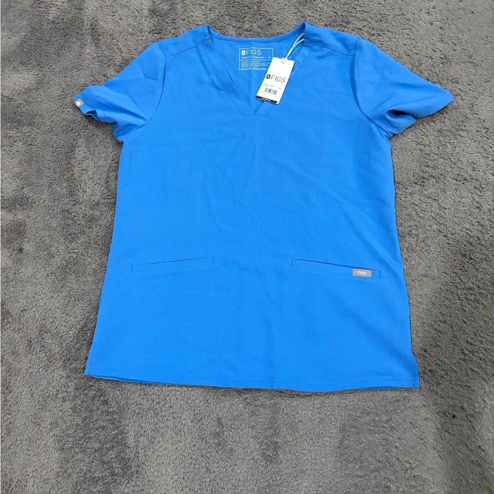Medium FIGS Blue Scrub Top NWT